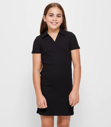Australian Cotton Short Sleeve Rib Polo Knit Dress