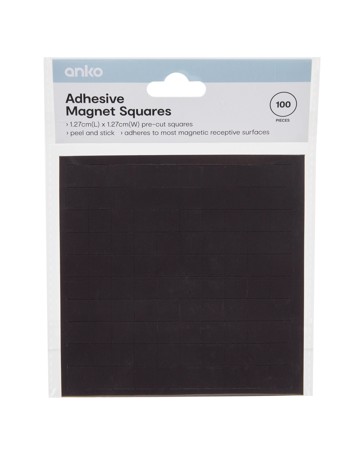 100 Piece Adhesive Magnet Squares - Anko