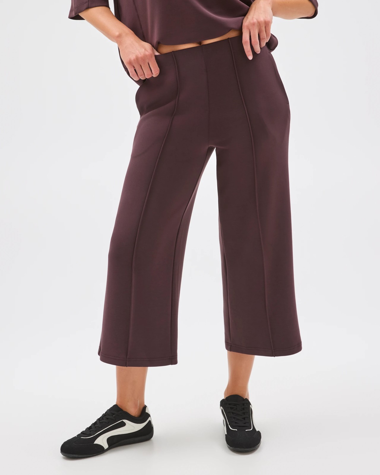Active Summer Movement Yoga Culotte Pants - Raisin 4 of 6