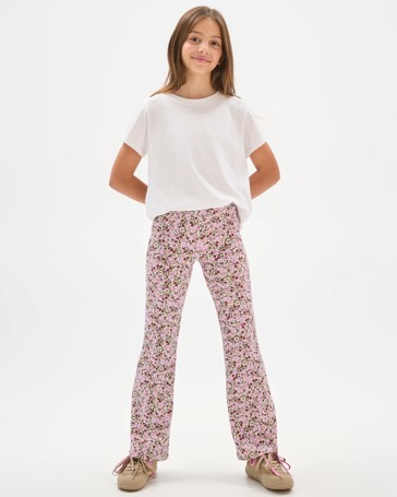 Rib Flare Print Leggings