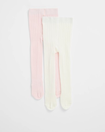 Maxx Baby Australian Cotton Blend 2 Pack Rib Tights