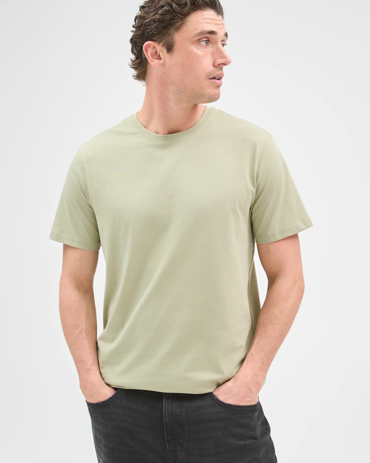 Australian Cotton Crew Neck T-Shirt - Tea 3 of 6