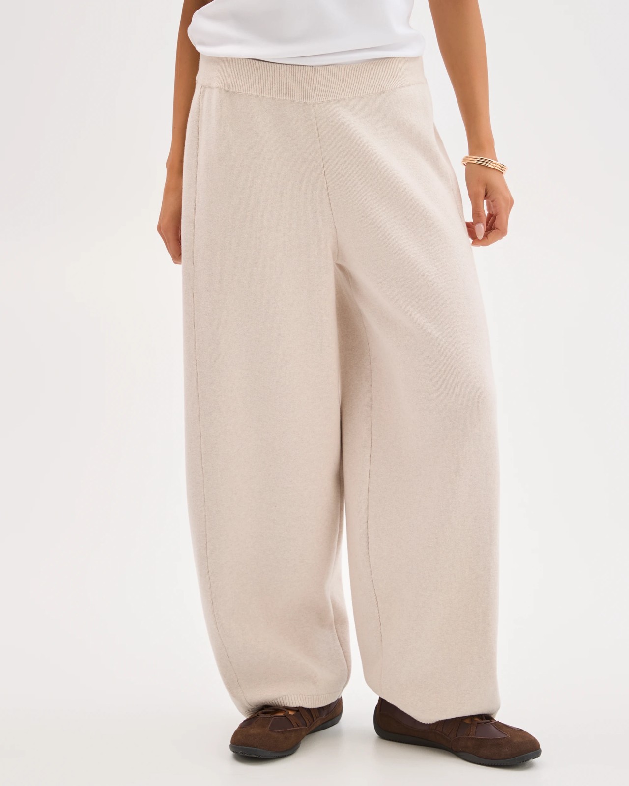 Lily Loves Australian Cotton Blend Lounge Knit Pants - Oatmarle 2 of 5