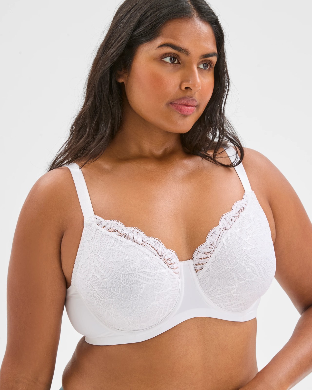 Jenna Minimiser Lace Underwire Bra - White 2 of 4