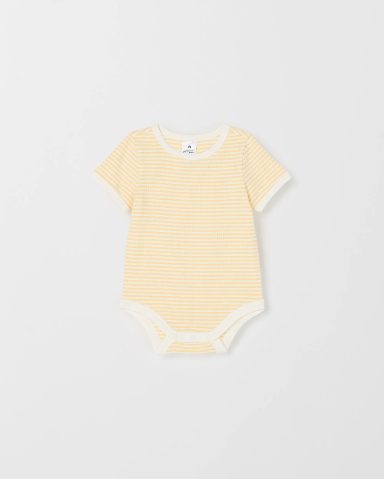 Baby Organic Cotton 5 Pack Ringer Rib Bodysuits 5 of 5