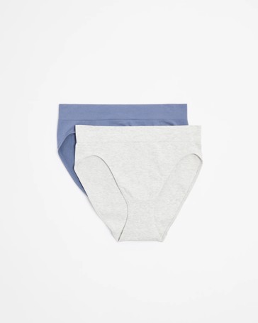 2 Pack Cotton Seamfree High Cut Briefs