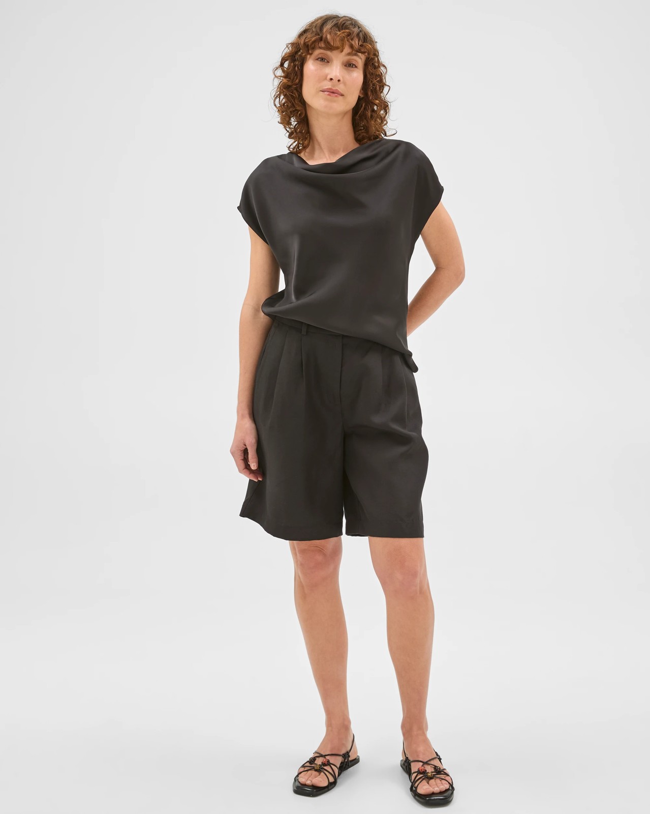 Preview Cowl Neck Drape Satin Blouse 2 of 5