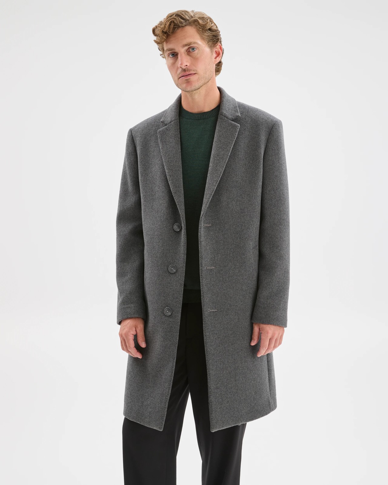 Preview Long Sleeve Long Coat - Charcoal 4 of 6