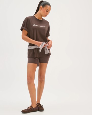 Active Australian Cotton Blend Oversized Graphic T-Shirt