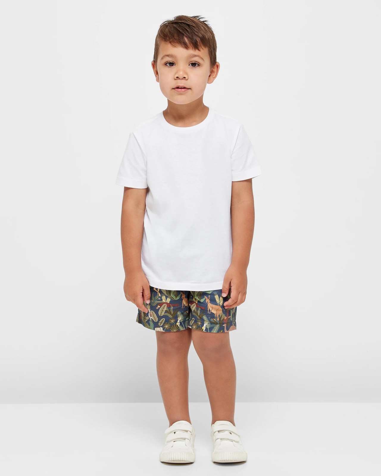 Linen Blend Textured Volley Aussie Animal Print Shorts | Target Australia