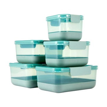 5 Piece Two Toned Plastic Food Storage Set - Anko