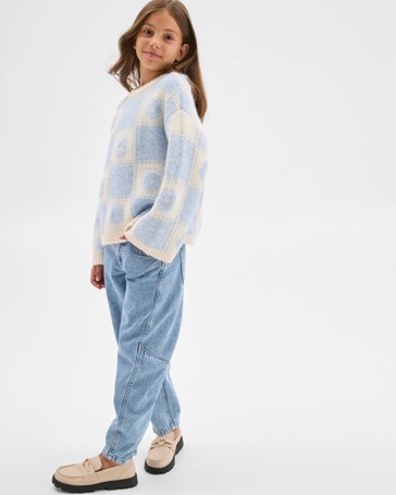 Checkerboard Knit Sweater