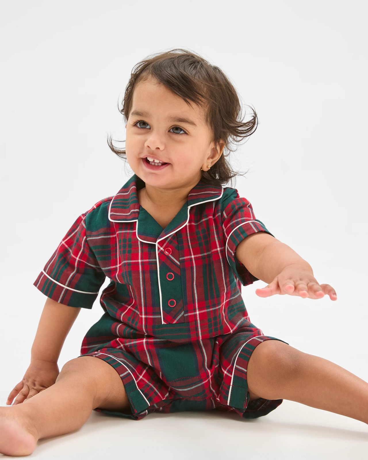 Baby Australian Cotton Christmas Romper - Tartan 2 of 5