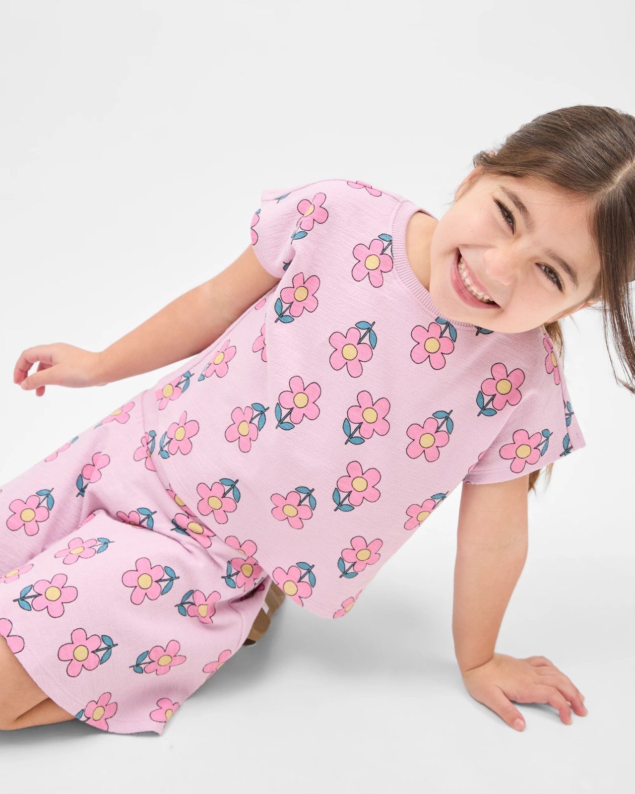 Australian Cotton Blend Fashion T-Shirt and Skort Set - Purple Flower 4 of 6