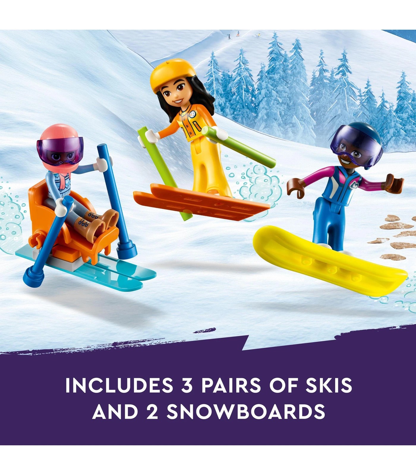 Playmobil Family Fun Collection Build & Play - Ski Lodge, Snow Fort,  Snowboarder, Skiers and More! 