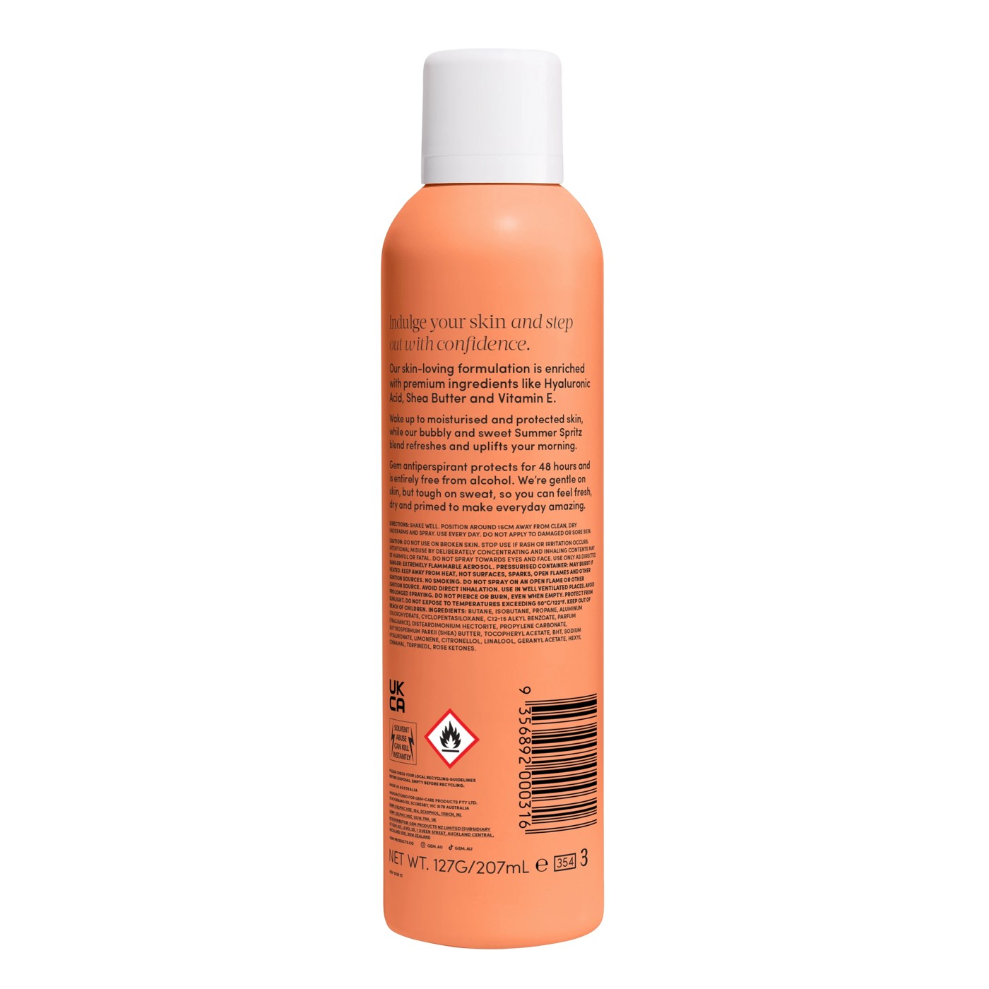 Gem Summer Spritz Skin-Loving Deodorant 207ml - Hyaluronic Acid, Vitamin E and Shea Butter 2 of 6