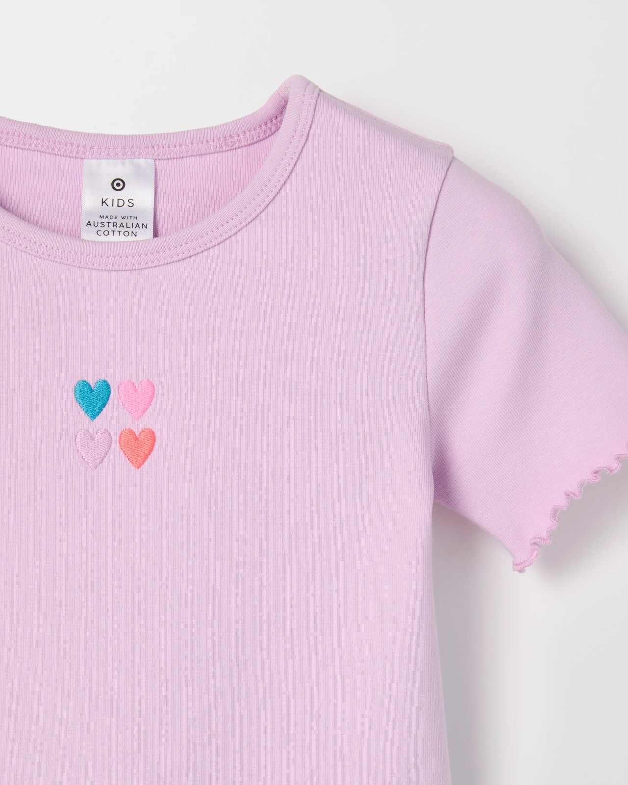 Australian Cotton Essential T-Shirt - Purple Heart Embroidery 2 of 2