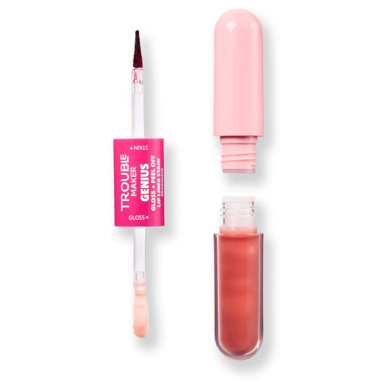 Trouble Maker Genius Duo Peel-Off Lip Liner Stain and Gloss - Brainwave Rose Pink 2 of 3
