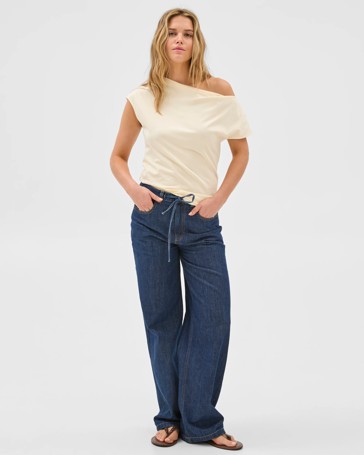 Australian Cotton Blend Slouchy Asymmetrical T-Shirt - Lily Loves