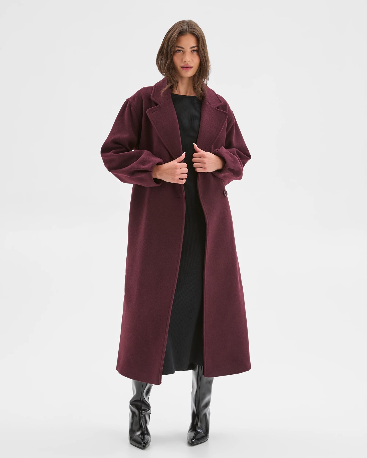 Petites Long Sleeve Wrap Coat 3 of 6