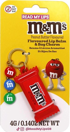 M&M’s Read My Lips Lip Balm and Bag Charm 4g - Peanut Butter Flavoured