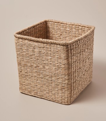Closed Weave Cube Seagrass Basket