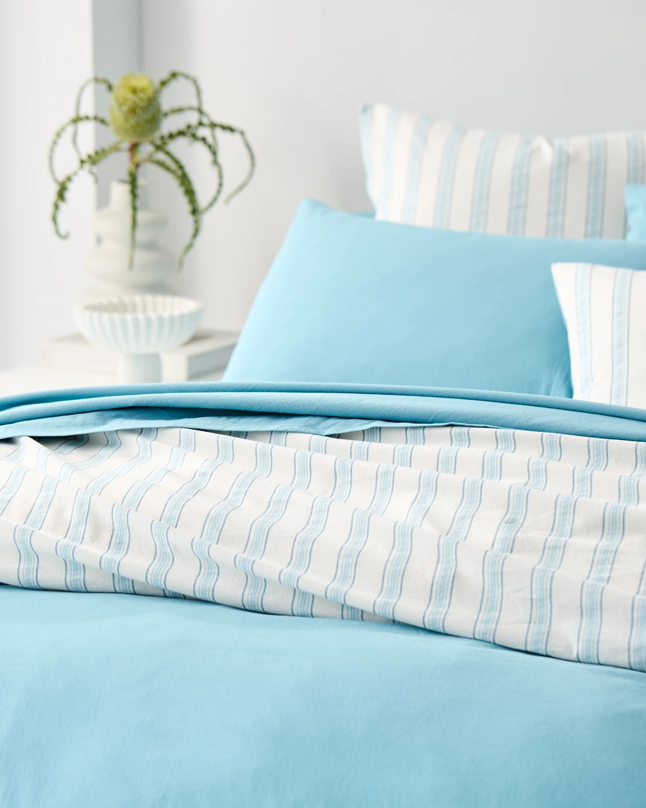 Arlo Cotton Stonewash Quilt Cover Set - Adriatic Blue 3 of 5