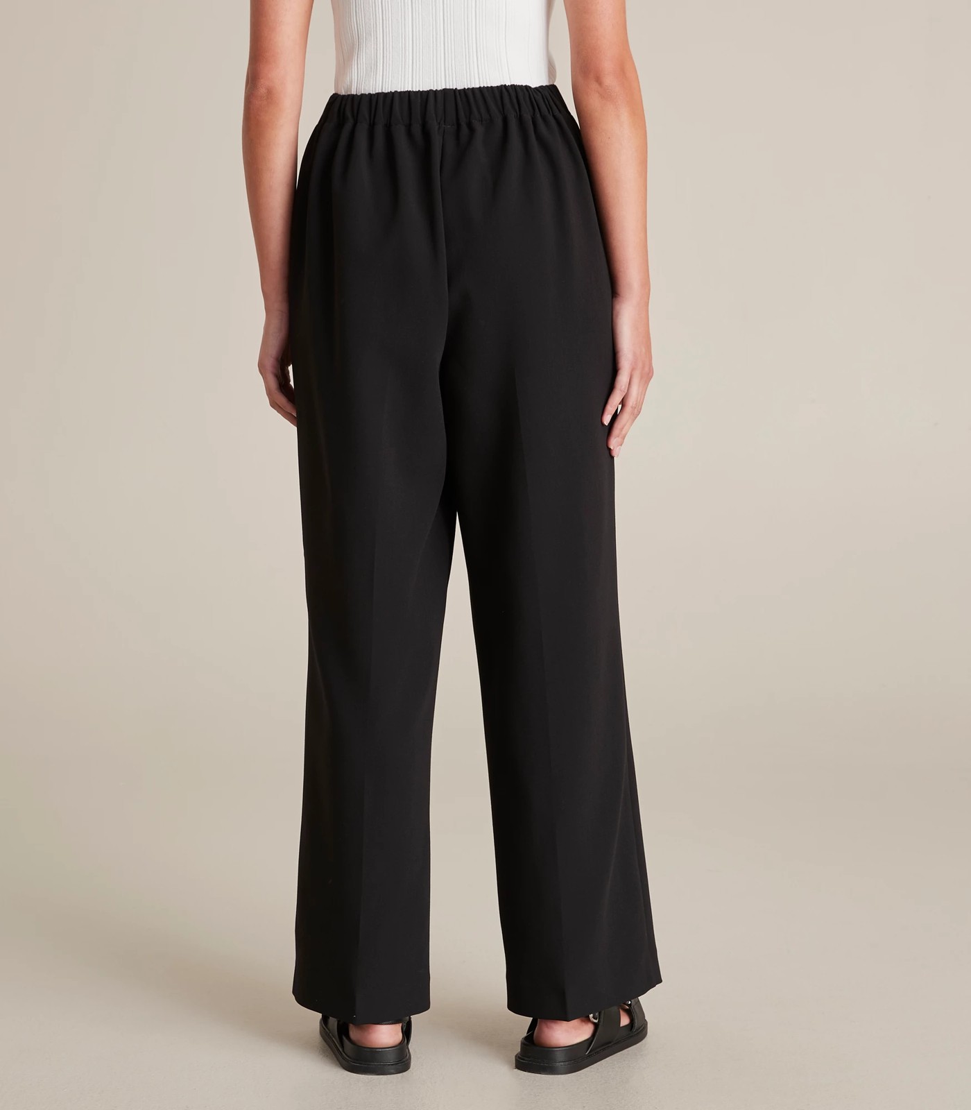 Women's Classic Poly Knit Pants - Pull On Slacks with Elastic