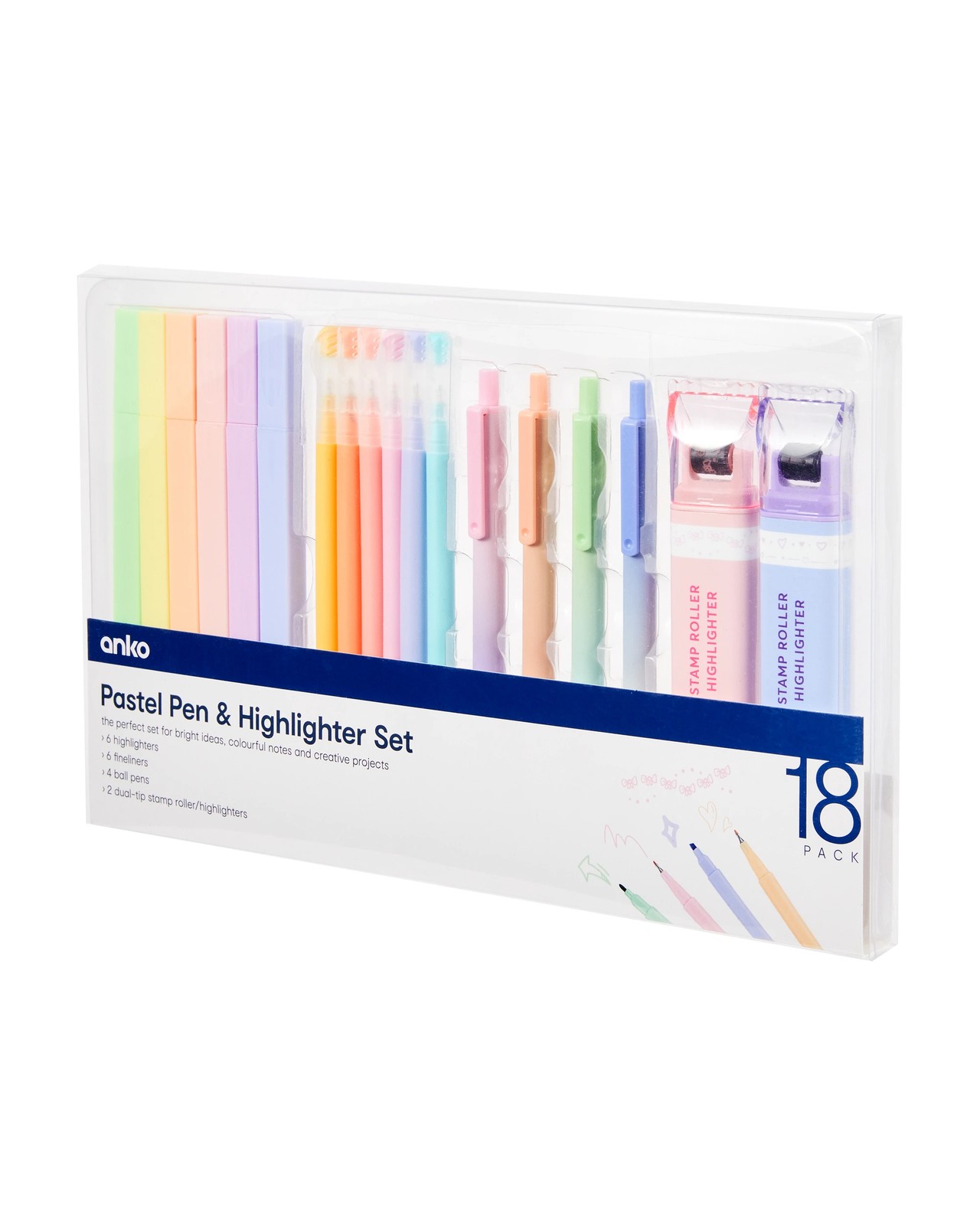 Anko 18 Pack Pastel Pen and Highlighter Set 2 of 6