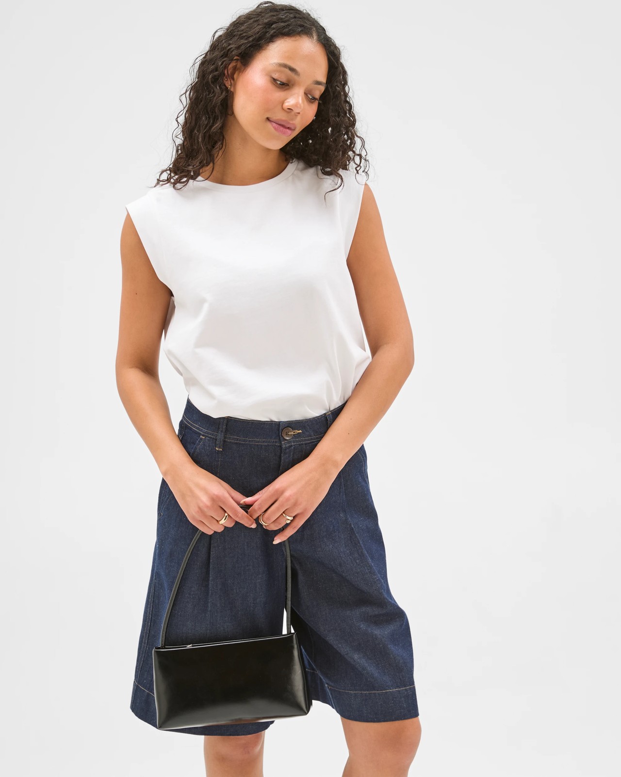 Linen Denim Bermuda Shorts 2 of 5