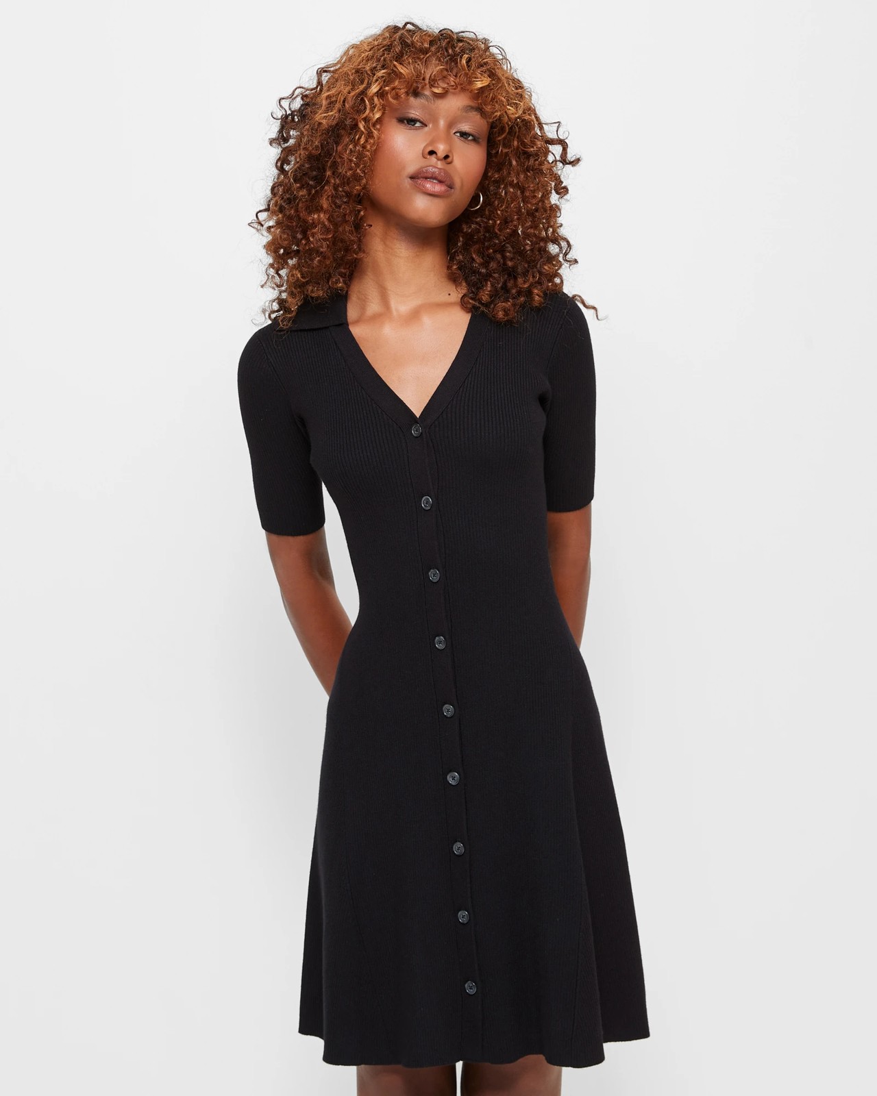 Petites Knit Mini Dress - Dannii Minogue - Black | Target Australia