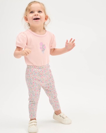 Baby Organic Cotton Short Sleeve Bodysuit & Leggings 2 Piece Set