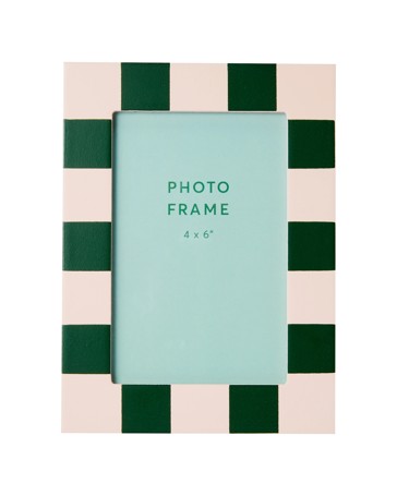 Anko Check Photo Frame 4in. x 6in. - Pink and Green