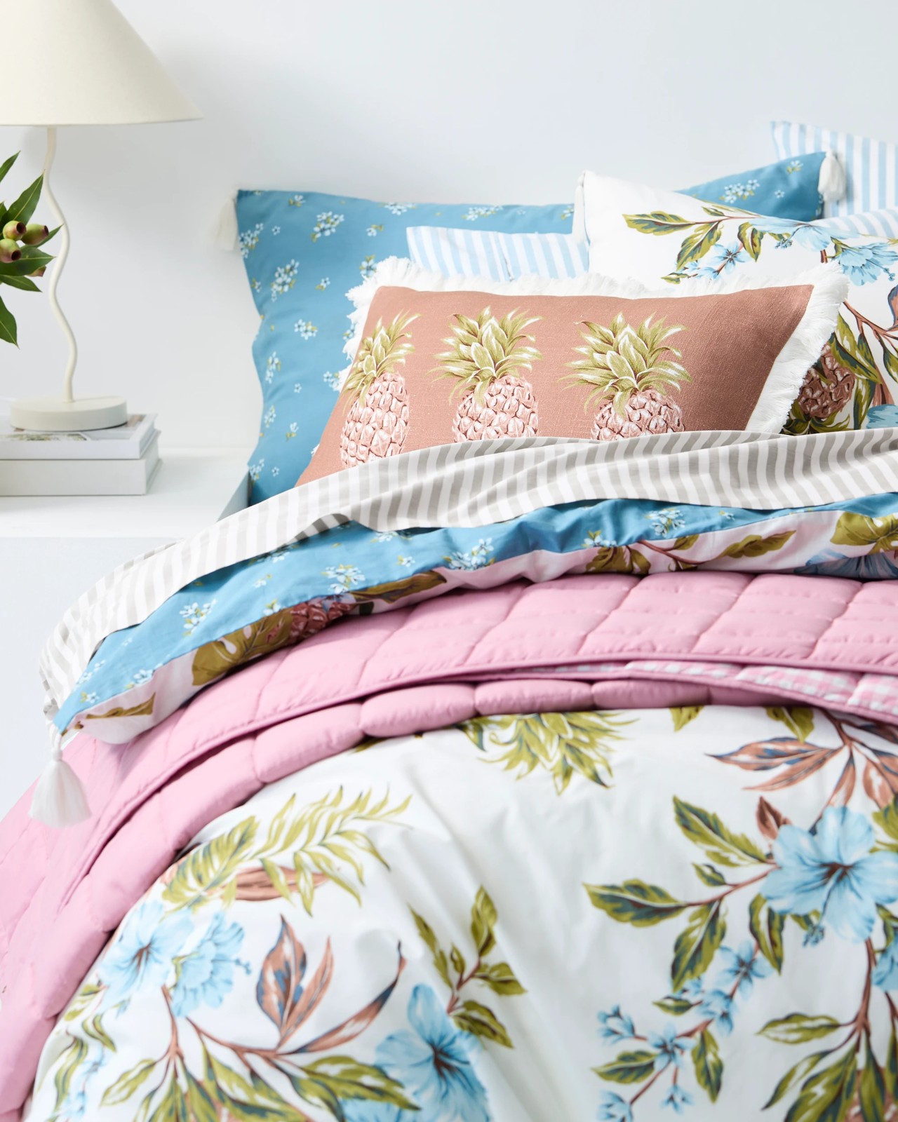 Kalina Floral Printed Cotton Quilt Cover Set 5 of 6
