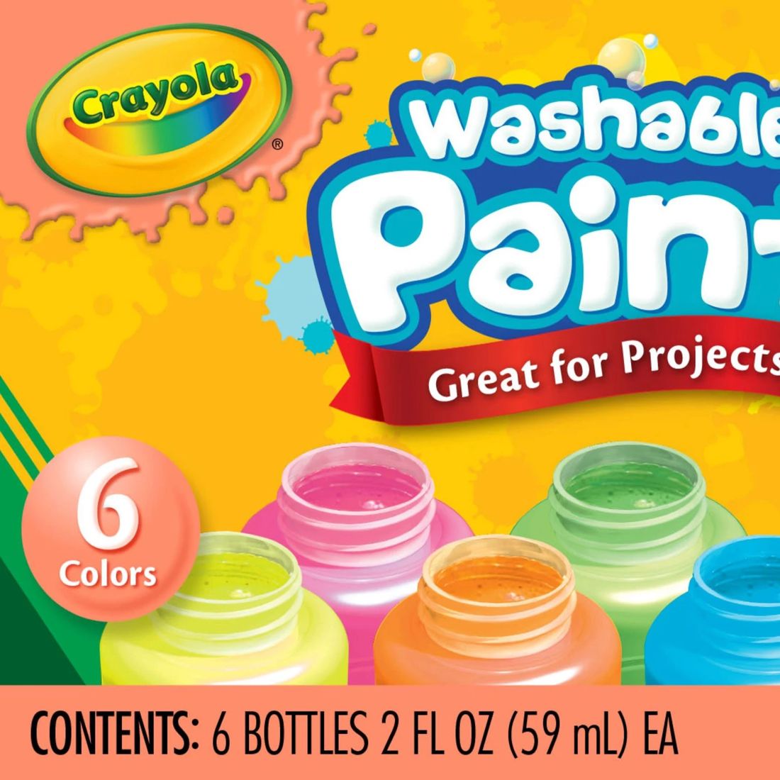 Crayola 6 Pack Washable Kids Paint Neon Target Australia