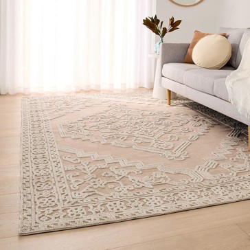 Anko Lily Rug- Beige, Extra Large - 270cm x 180cm