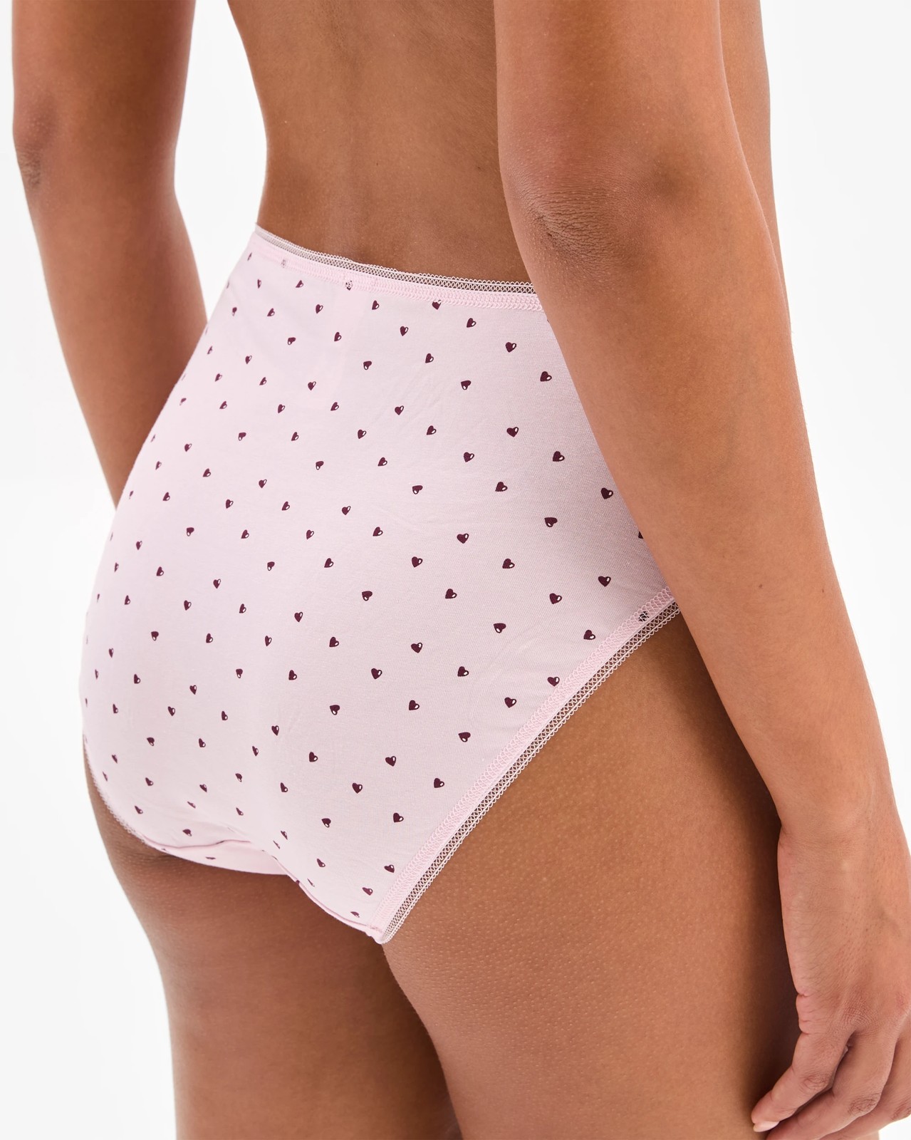 Cotton/Elastane 5 Pack High Cut Briefs - Cherry & Scatter Hearts 4 of 5