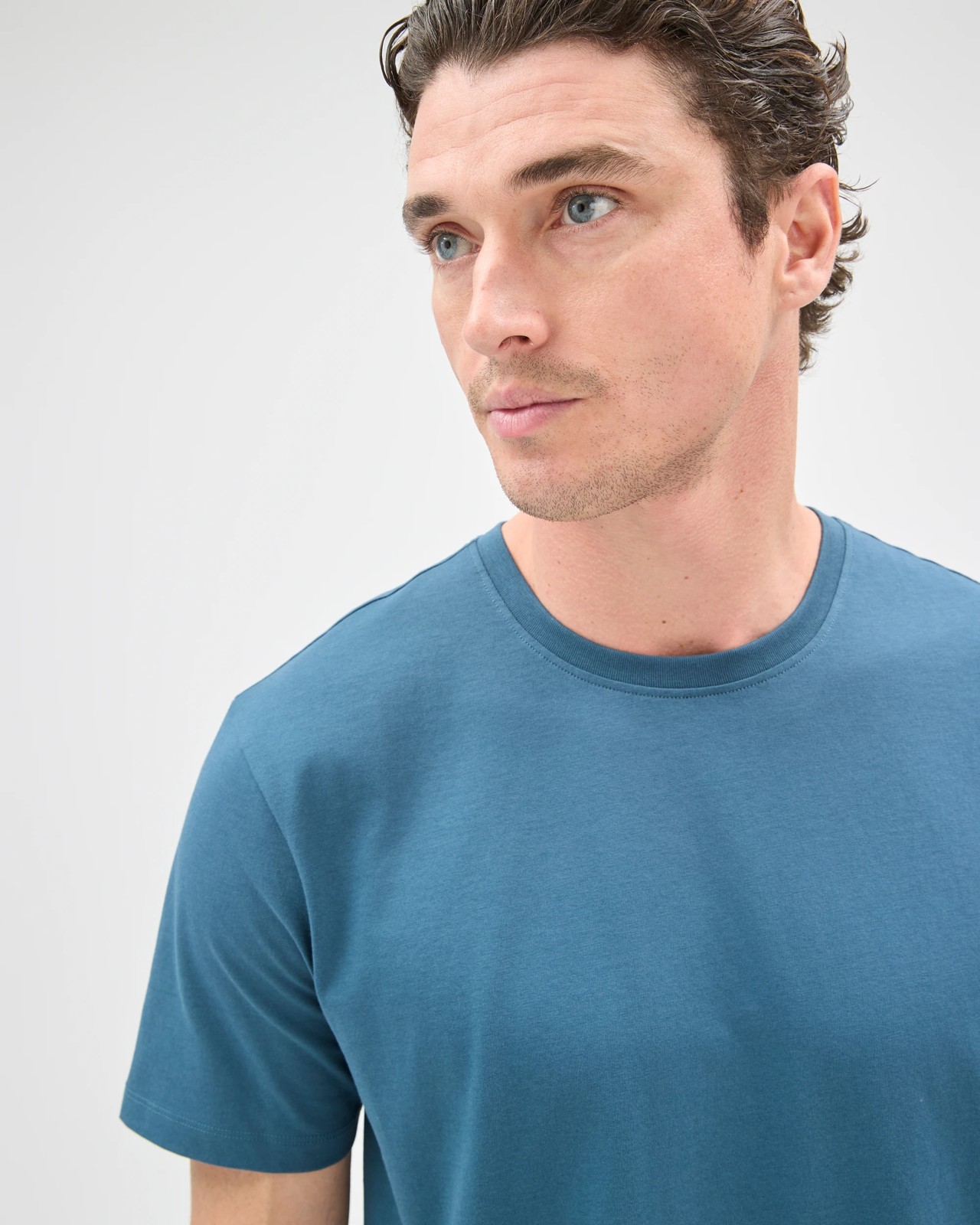 Australian Cotton Crew Neck T-Shirt - Orion Blue 3 of 6