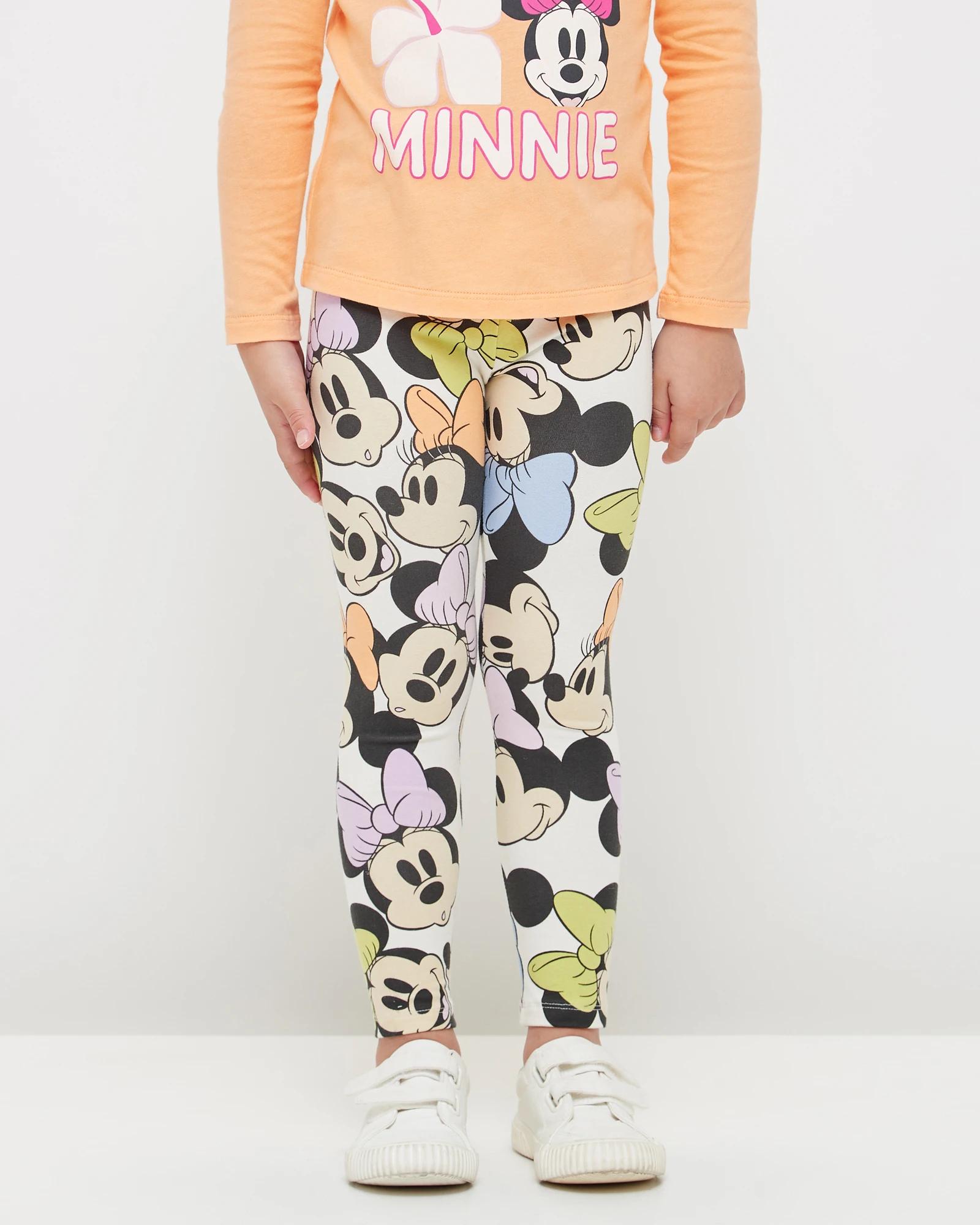 Buy Disney Minnie Mouse Print Leggings with Elasticated Waistband