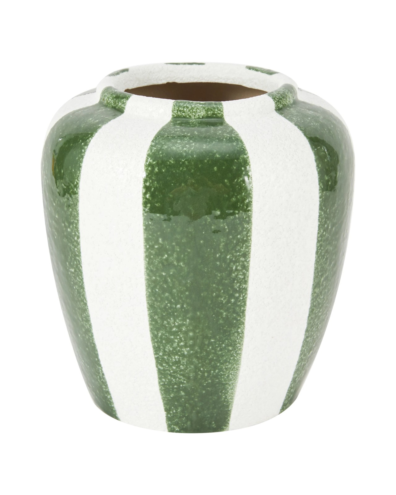 Anko Green Wide Stripe Ceramic Vase 3 of 5