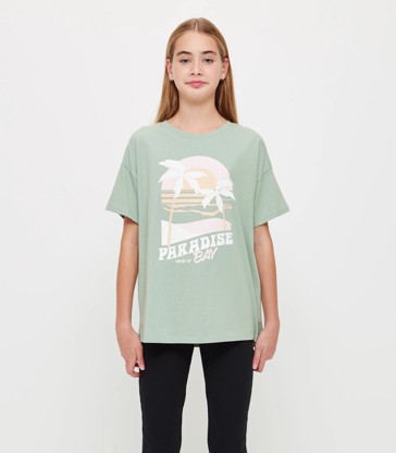 Organic Cotton Longline Print T-shirt