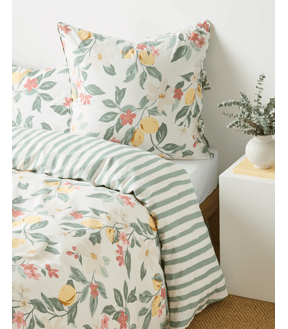 Lucia Lemon Floral Australian Cotton European Pillowcase