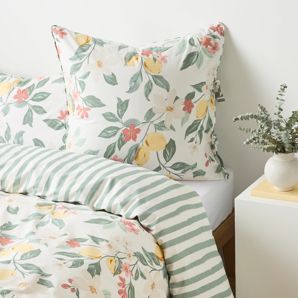 Lucia Lemon Floral Australian Cotton European Pillowcase product image