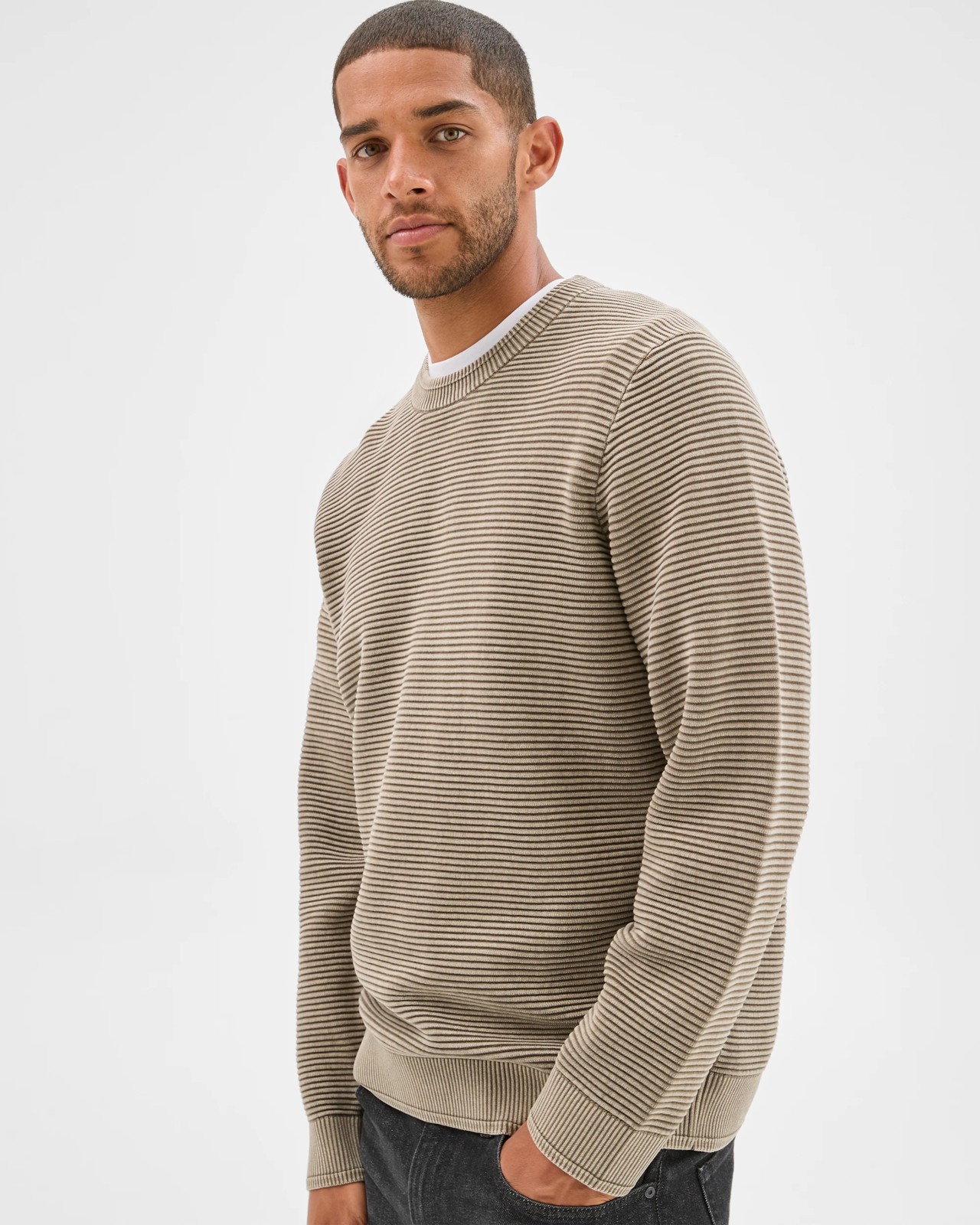 Australian Cotton Ottoman Knit Jumper - Mushroom 4 of 6