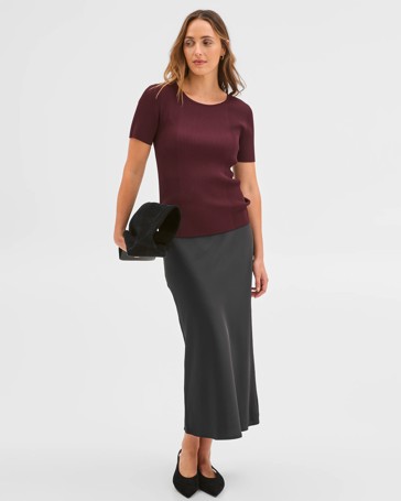 Preview Satin Bias Cut Midi Skirt