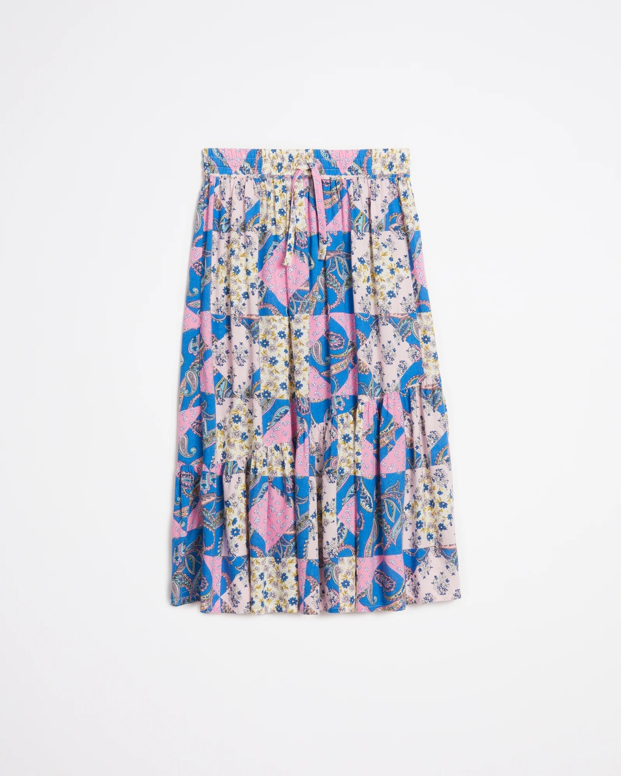 Linen Blend Patchwork Skirt | Target Australia