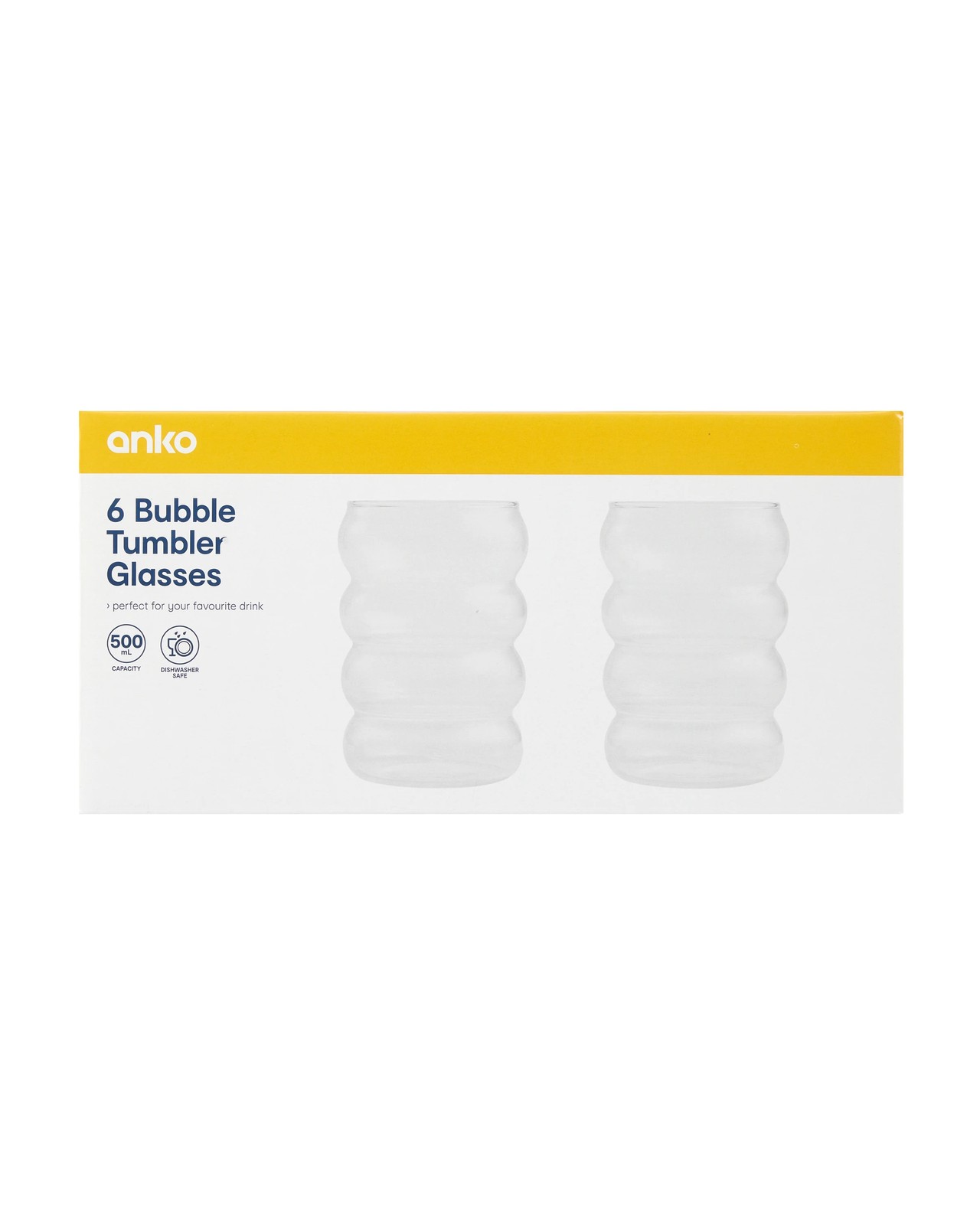 Anko 6 Bubble Tumbler Glasses 6 of 6