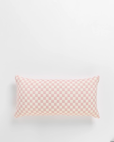 Austin Checkerboard Breakfast Cushion - Canyon Rose