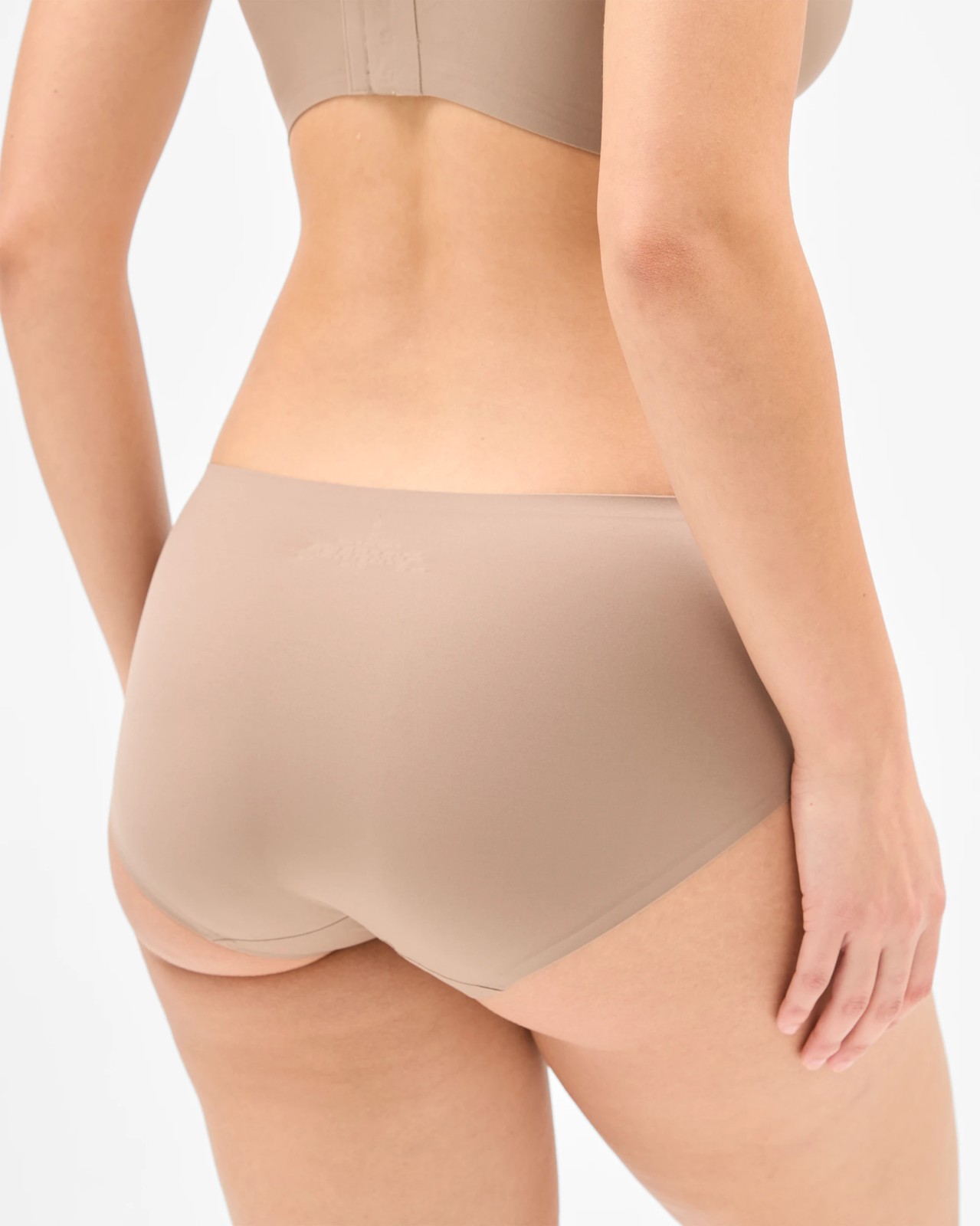 Smooth Moves 2 Pack Bonded No Show Midi Briefs - Mocha 6 of 6