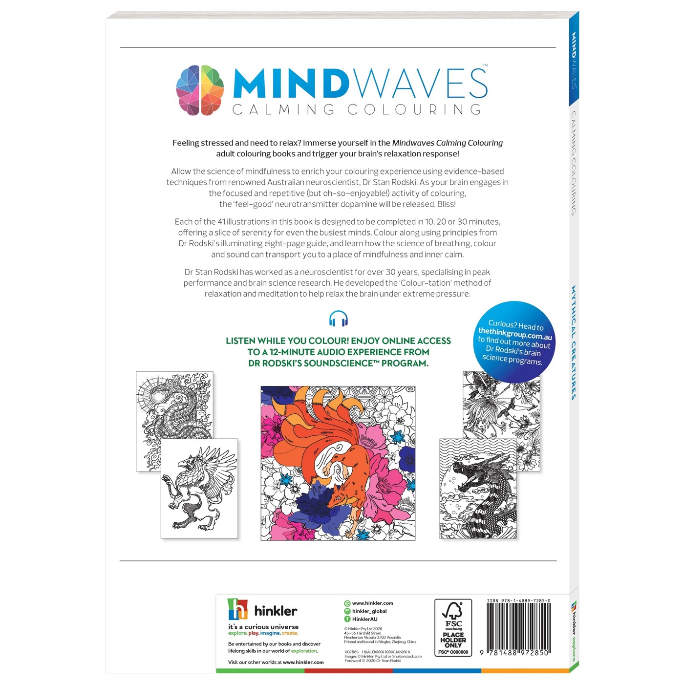 Mindwaves Calming Colouring: Mythical Creatures - Book 2 of 5